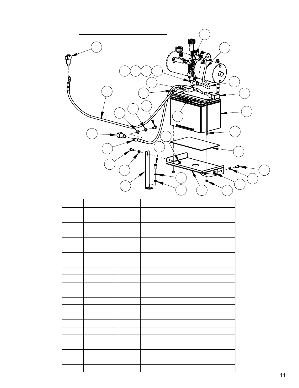 Battery assembly | Diamond Products CC3500 (Gas) User Manual | Page 11 / 68