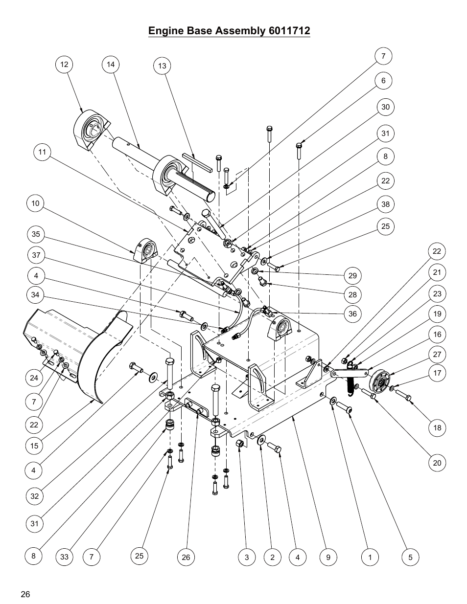 Engine base assembly, Engine base assembly………………………26 | Diamond Products CC3500 (Gas) User Manual | Page 26 / 68