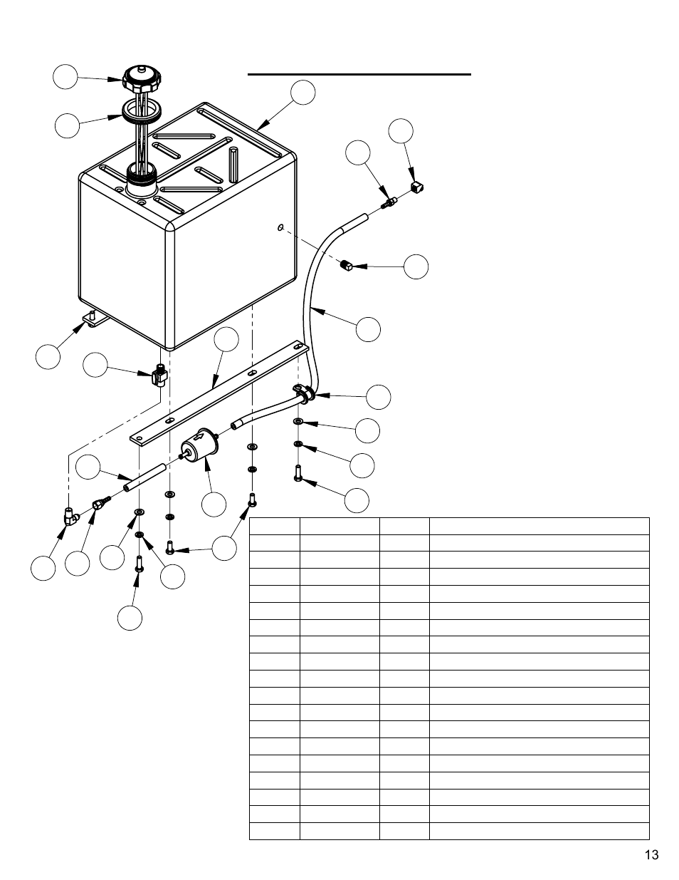 Fuel tank assembly | Diamond Products CC3535 User Manual | Page 13 / 64