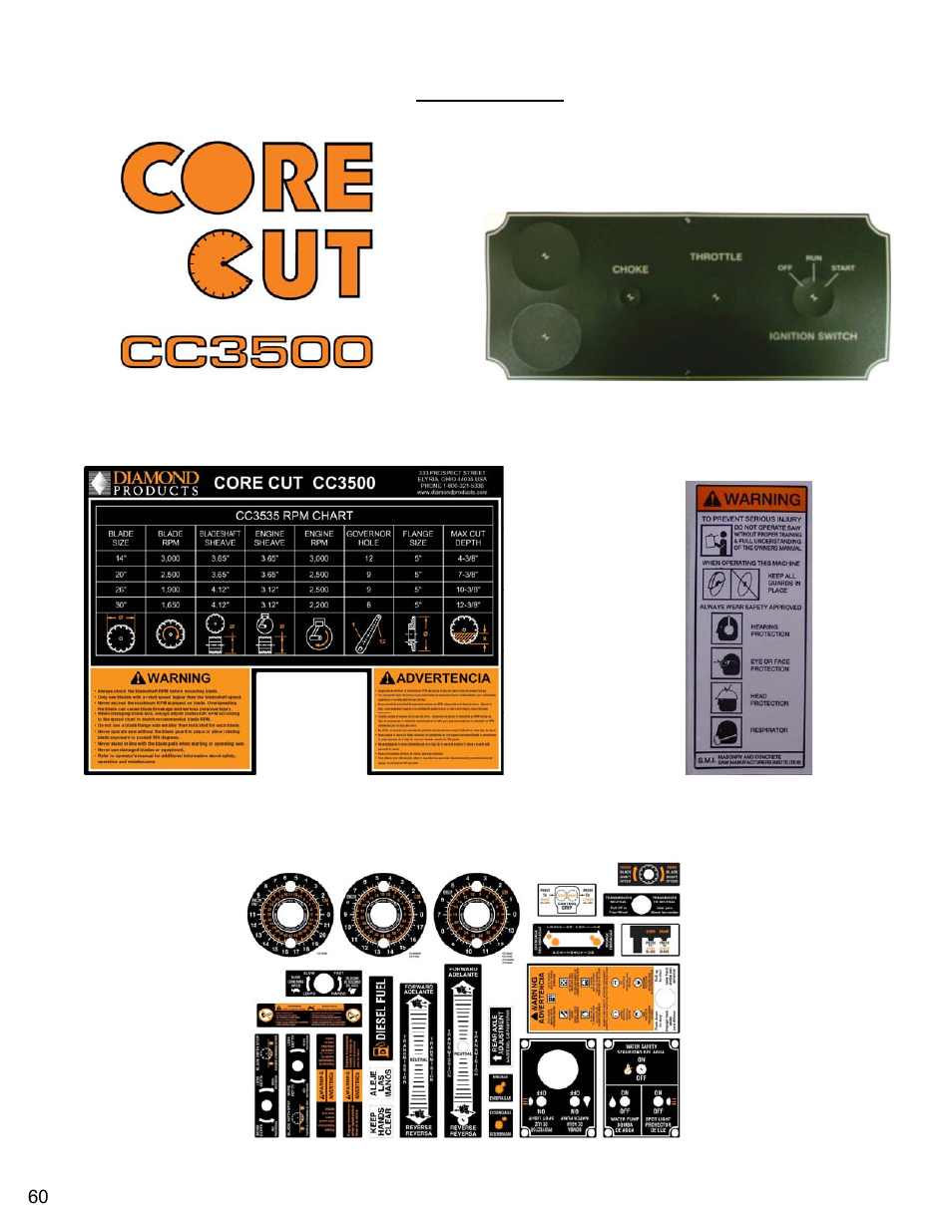 Decal group | Diamond Products CC3535 User Manual | Page 60 / 64