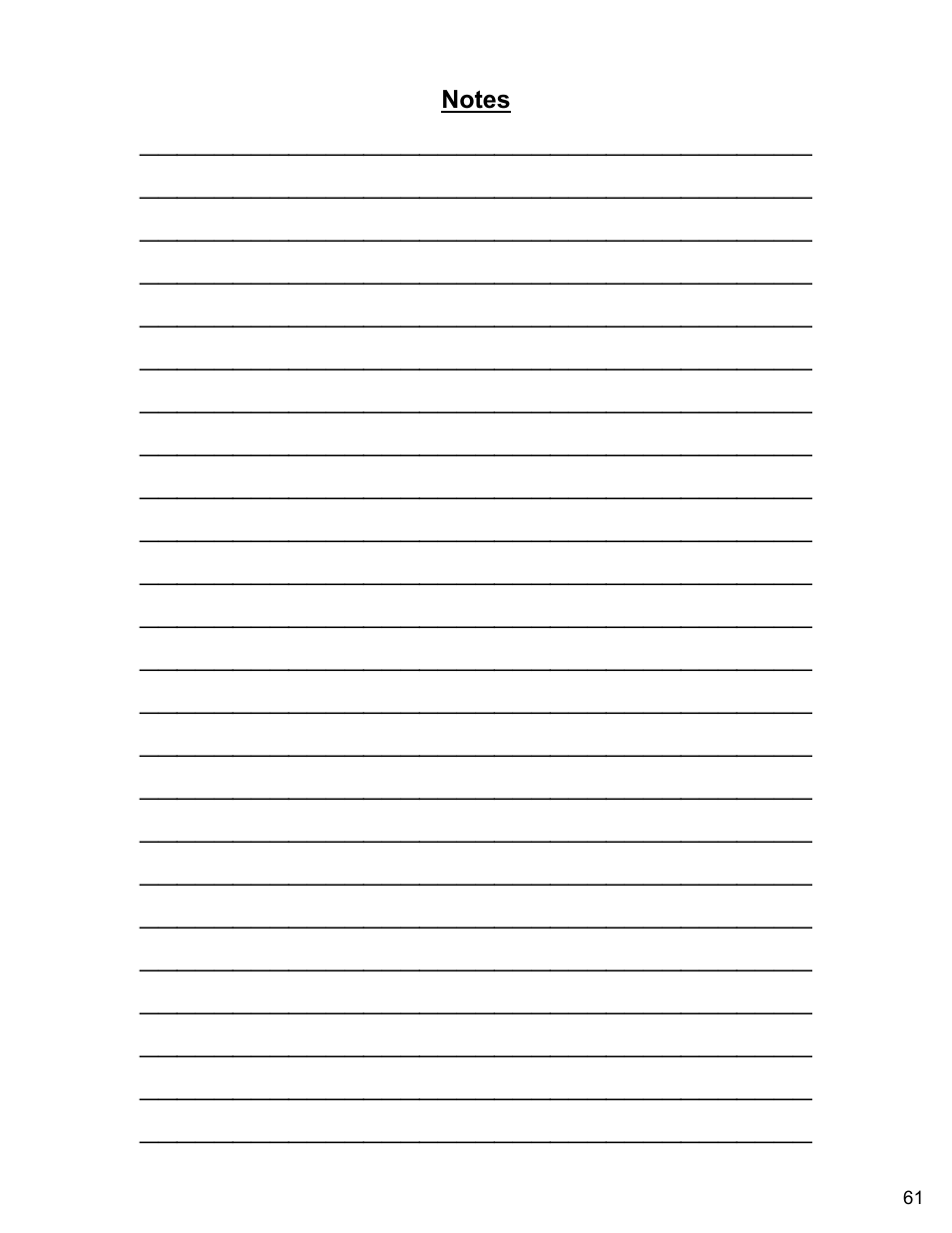 Notes | Diamond Products CC3535 User Manual | Page 61 / 64