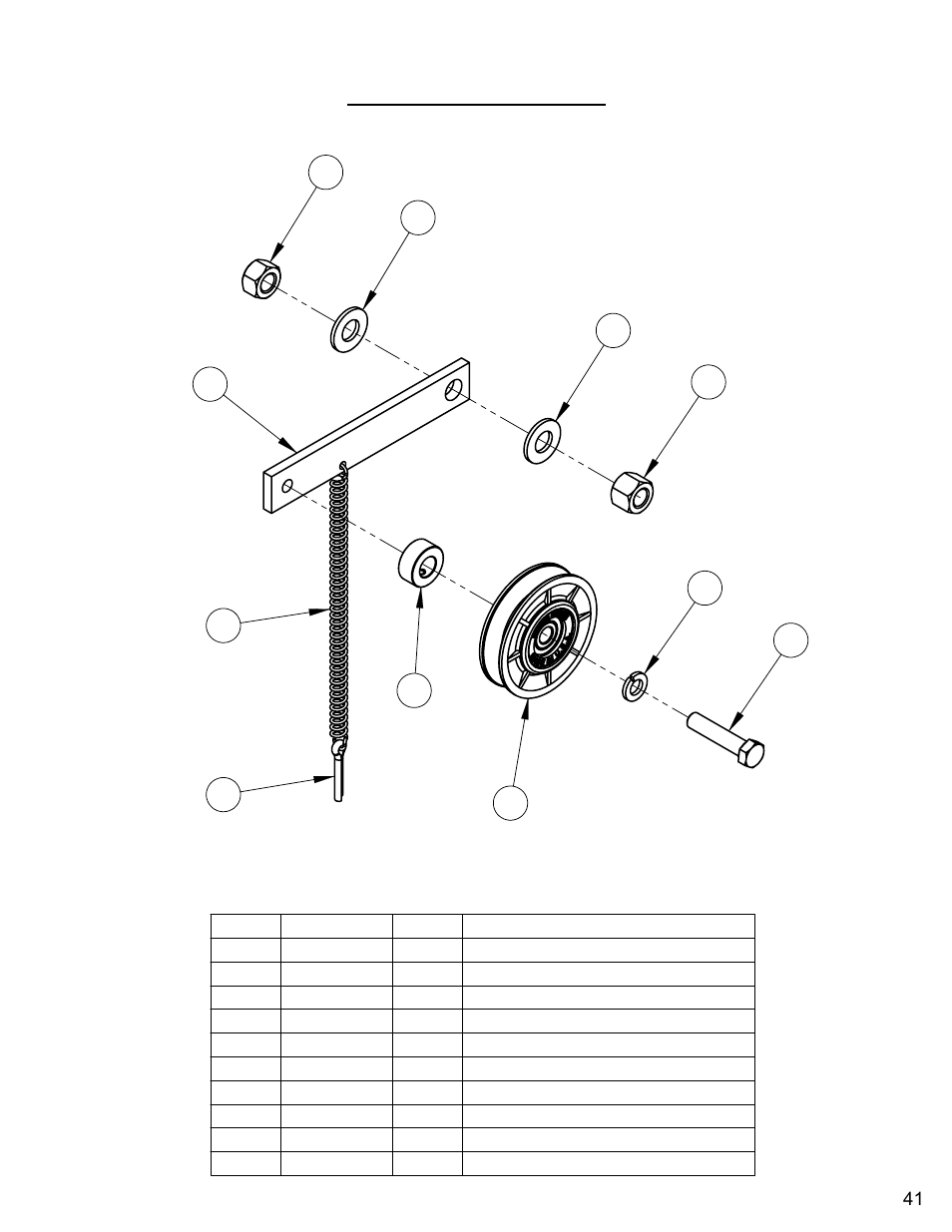 Idler assembly | Diamond Products CC3728 User Manual | Page 41 / 80