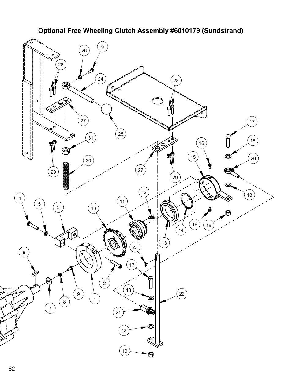 Optional free wheeling clutch assembly | Diamond Products CC3728 User Manual | Page 62 / 80