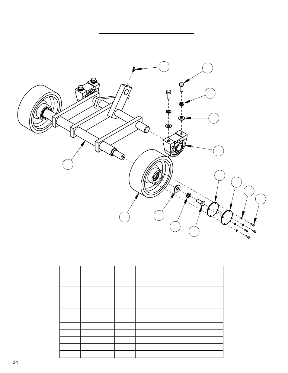 Front axle assembly | Diamond Products CC3700E User Manual | Page 34 / 84