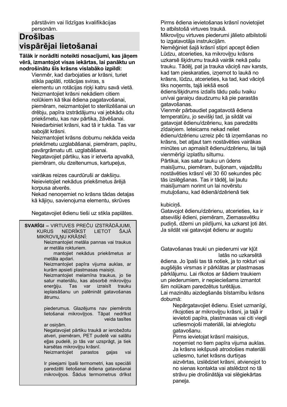 Drońības instrukcijas vispārējai lietońanai | Gorenje GMO-25 DCE User Manual | Page 150 / 169