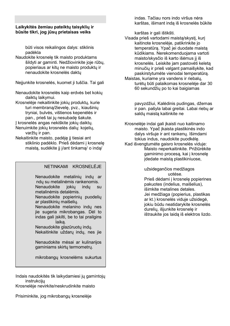 Saugumo instrukcijos | Gorenje GMO-25 DCE User Manual | Page 157 / 169