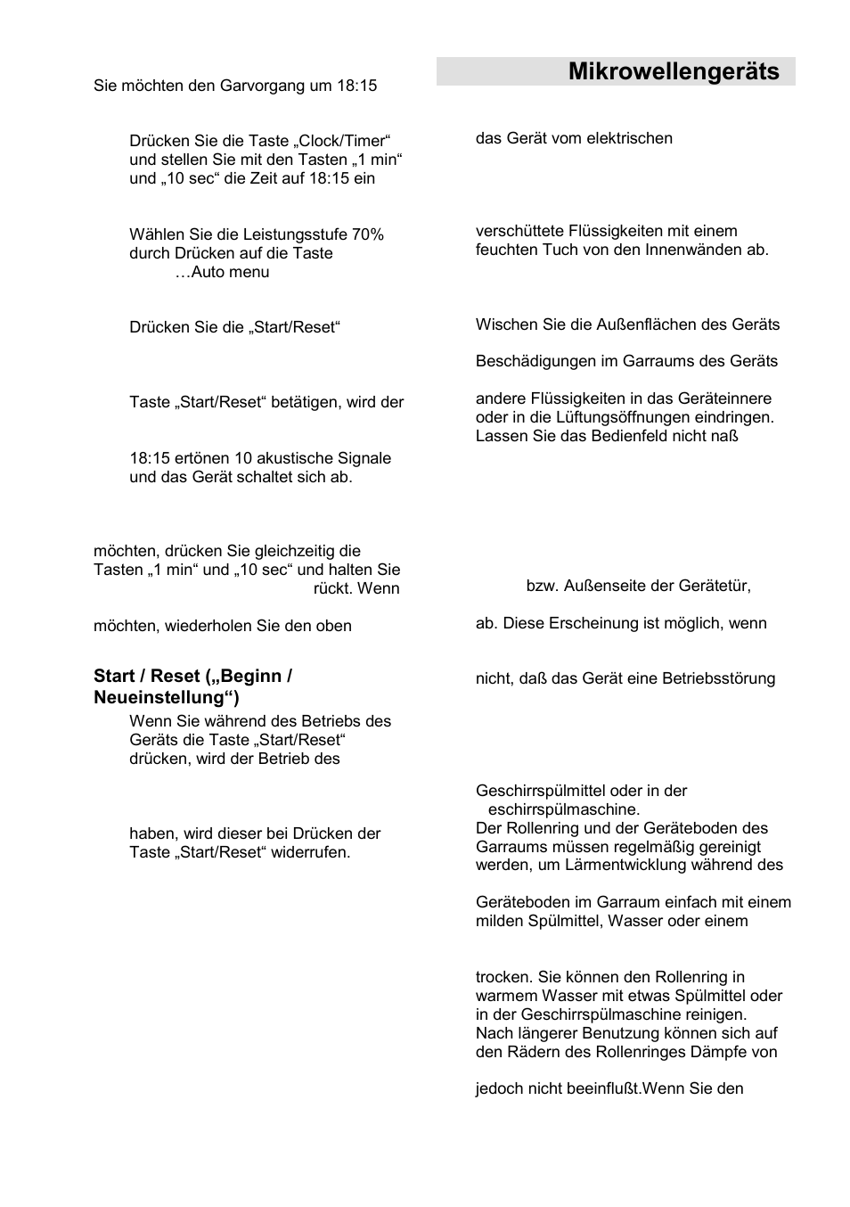 Pflege des mikrowellengeräts | Gorenje GMO-25 DCE User Manual | Page 48 / 169