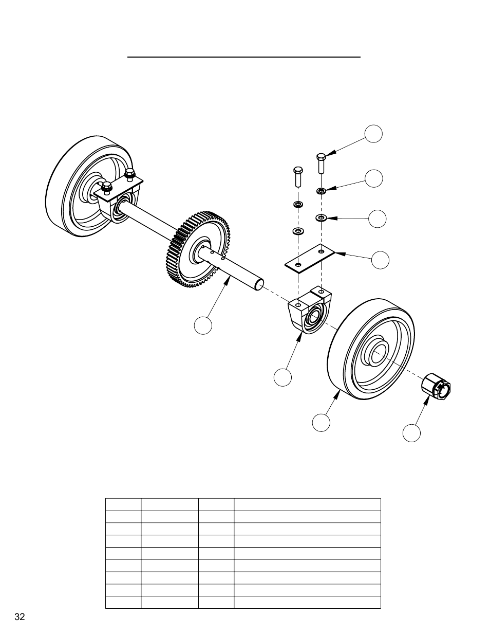 Rear axle assembly (eaton / gear) | Diamond Products C740TE User Manual | Page 32 / 68