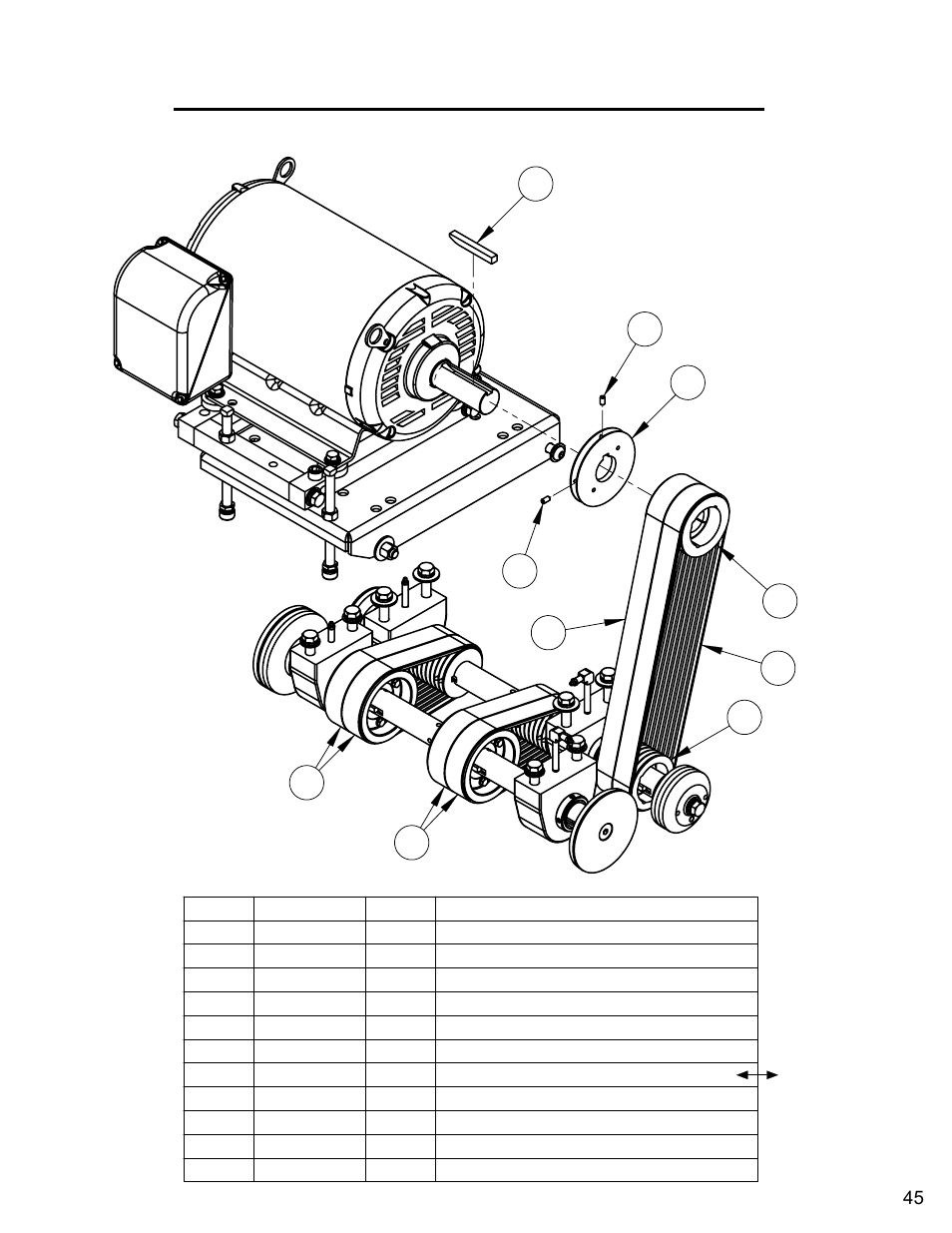 30hp belt drive assembly (blades 26" & 36") | Diamond Products C740TE User Manual | Page 45 / 68