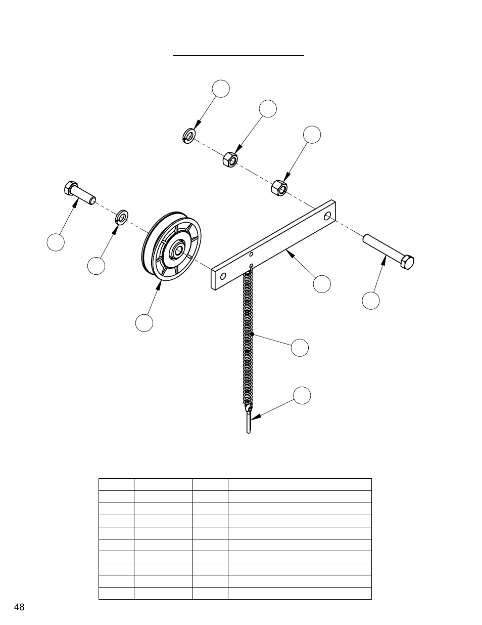 Idler assembly | Diamond Products C740TE User Manual | Page 48 / 68