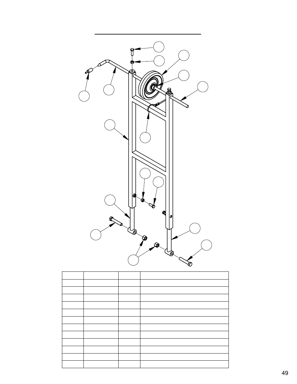 Front pointer assembly | Diamond Products C740TE User Manual | Page 49 / 68