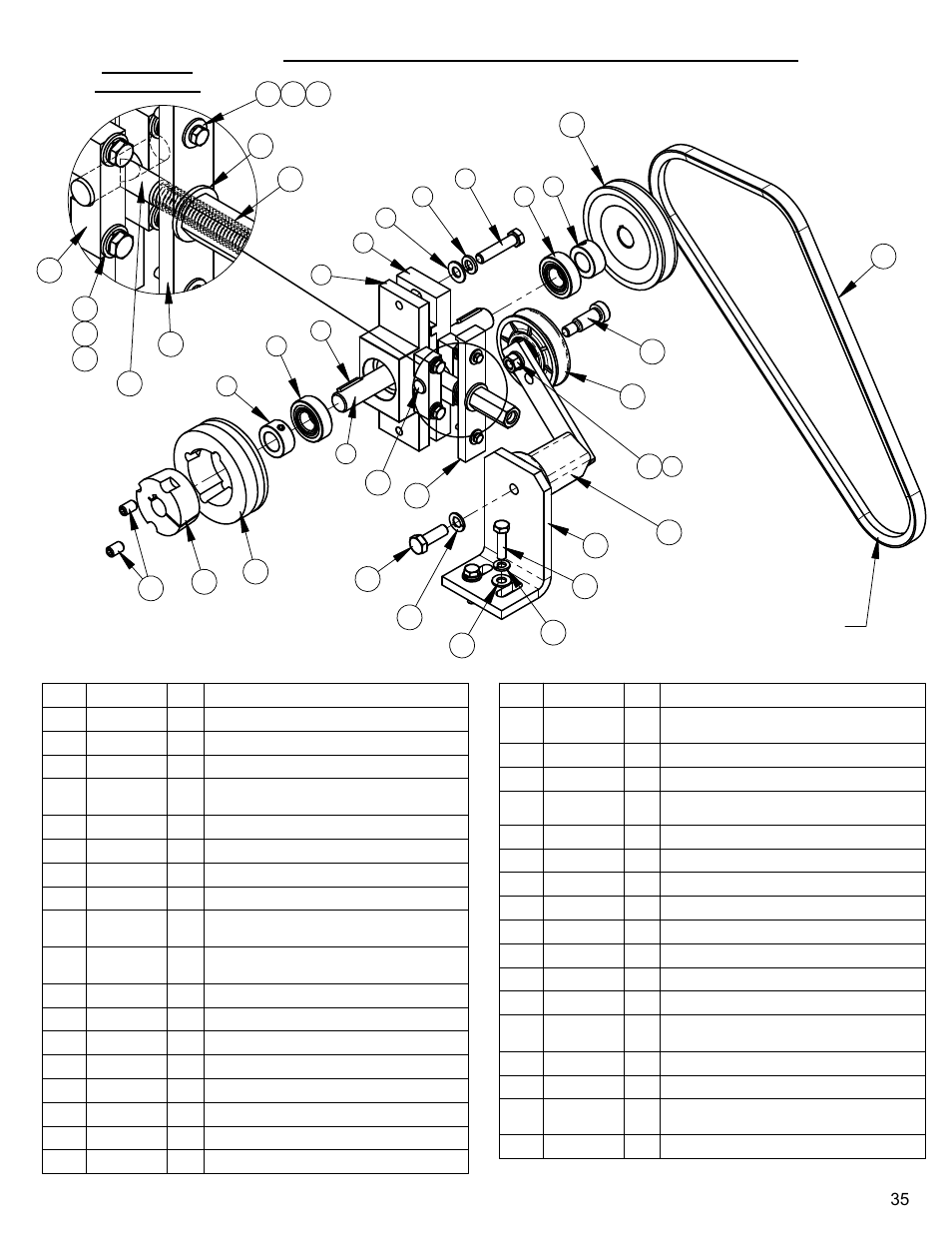 Differential jackshaft assembly, Pulley | Diamond Products CC4130E-XL User Manual | Page 35 / 60