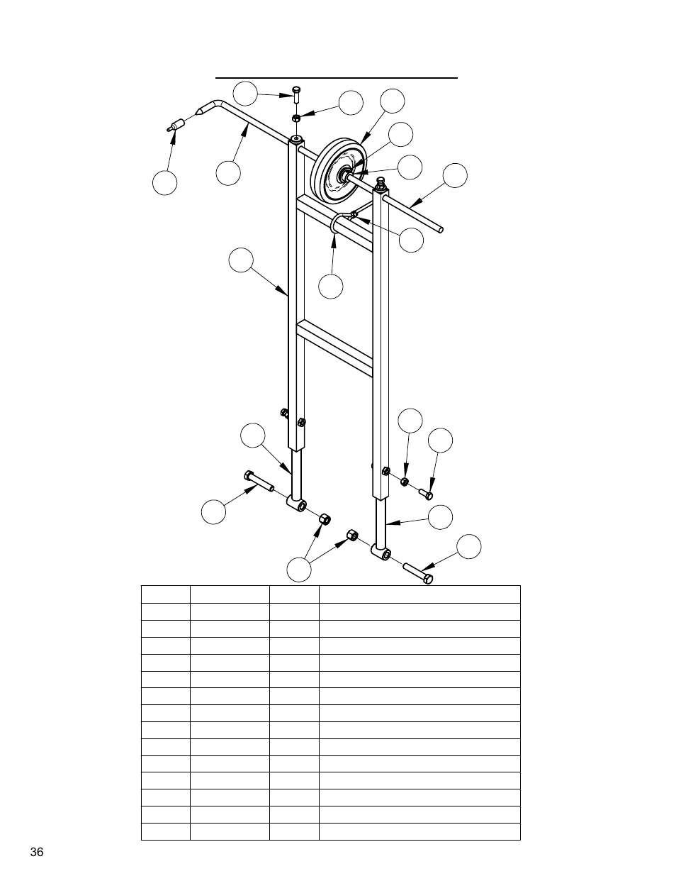 Pointer assembly | Diamond Products CC4130E-XL User Manual | Page 36 / 60