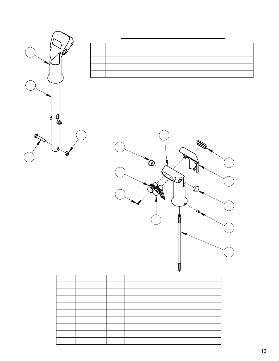 Control lever & control grip, Control lever assembly, Control grip assembly | Diamond Products CC4144D User Manual | Page 13 / 64