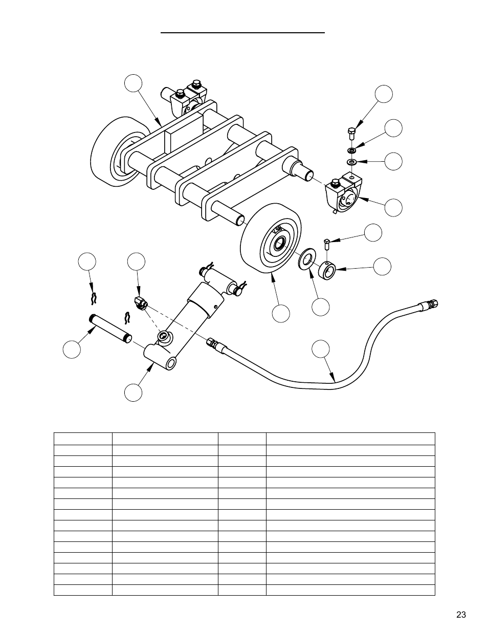 Front axle, Front axle assembly | Diamond Products CC4144D User Manual | Page 23 / 64