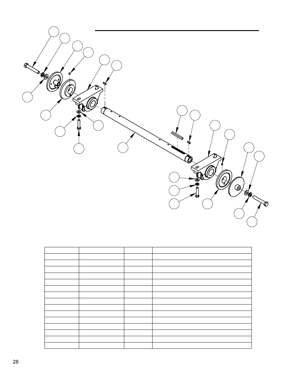 Blade shaft 14" & 20, Blade shaft assembly (14" & 20") | Diamond Products CC4144D User Manual | Page 28 / 64