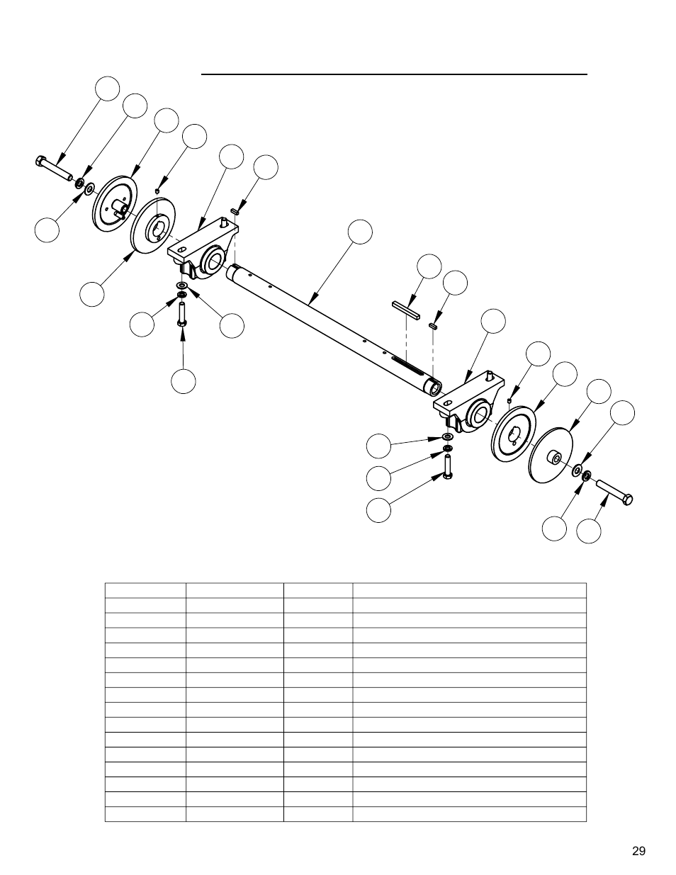 Blade shaft 26" & 30, Blade shaft assembly (26" & 30") | Diamond Products CC4144D User Manual | Page 29 / 64