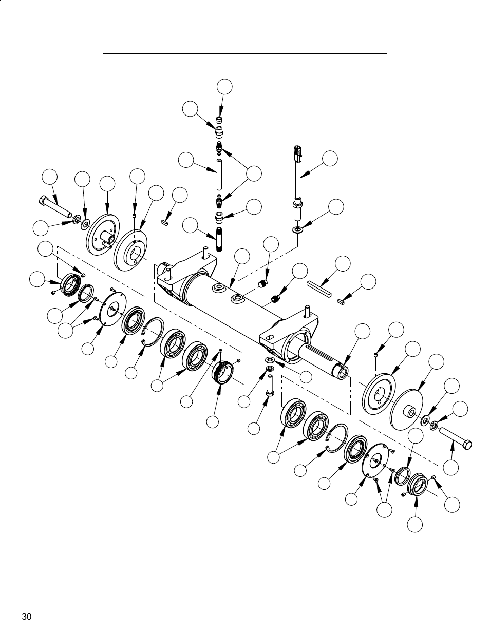 Enclosed blade shaft 14" & 20, Enclosed blade shaft assembly (14" & 20") | Diamond Products CC4144D User Manual | Page 30 / 64