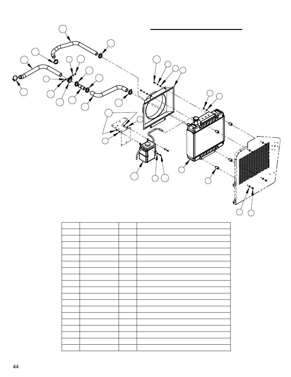 Radiator & cooling, Radiator assembly | Diamond Products CC4144D User Manual | Page 44 / 64