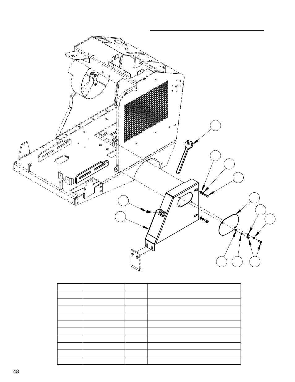 Left belt guard, Left belt guard assembly | Diamond Products CC4144D User Manual | Page 48 / 64
