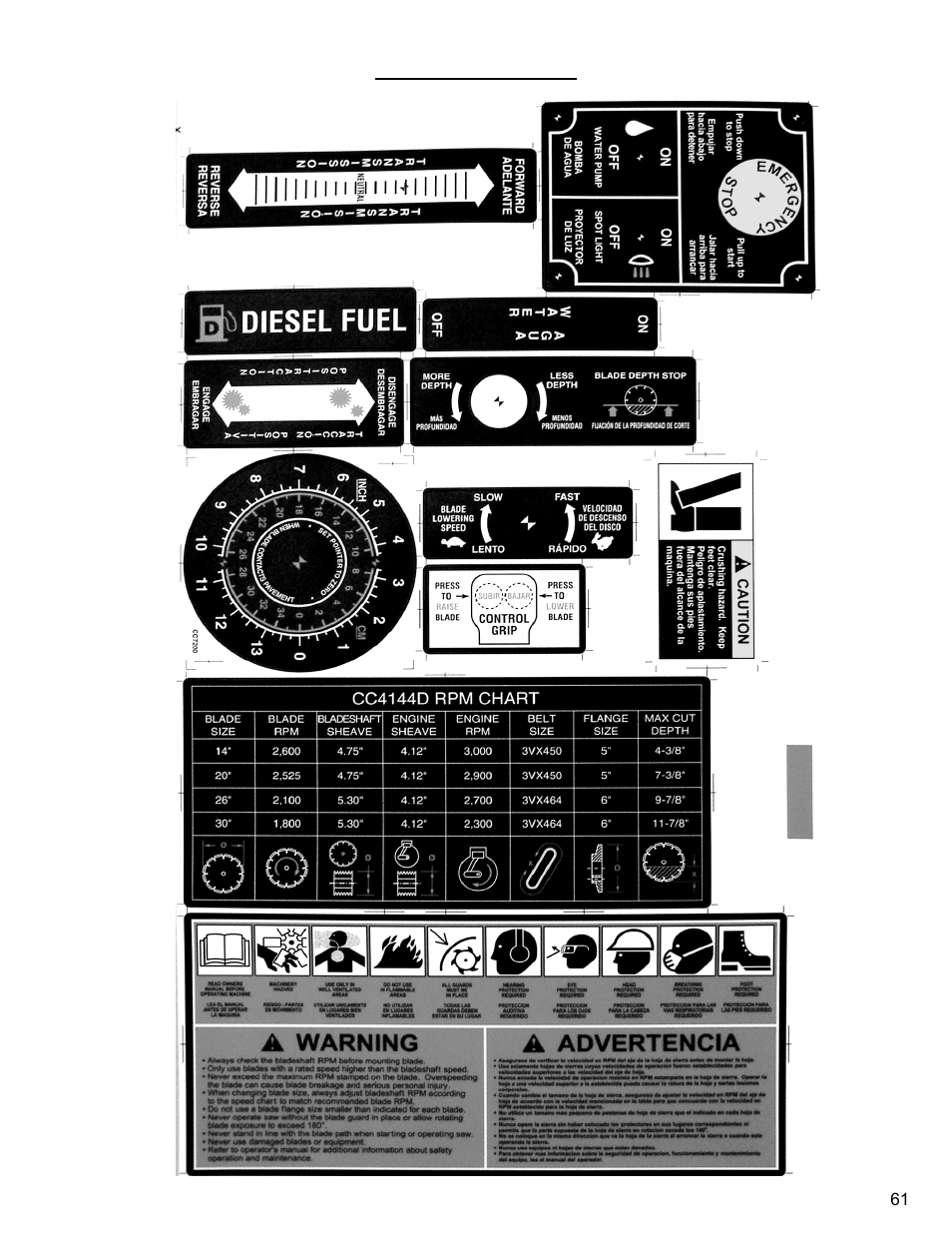 Decal set | Diamond Products CC4144D User Manual | Page 61 / 64
