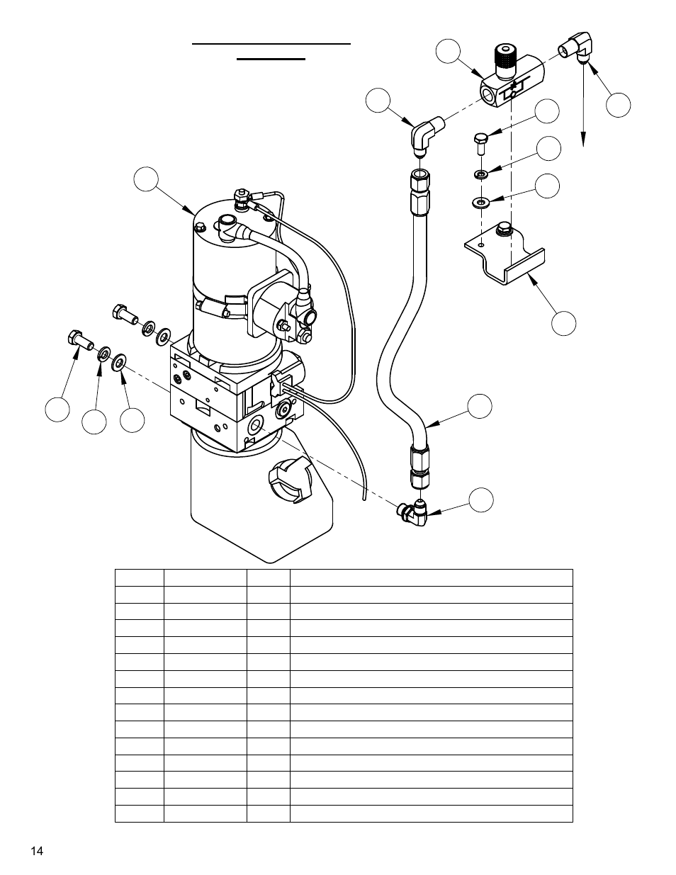 14 power unit ass'y, Power unit assembly, Hydraulic fluid: 15w40 engine oil | Diamond Products CC4144D (3 Speed) User Manual | Page 14 / 68