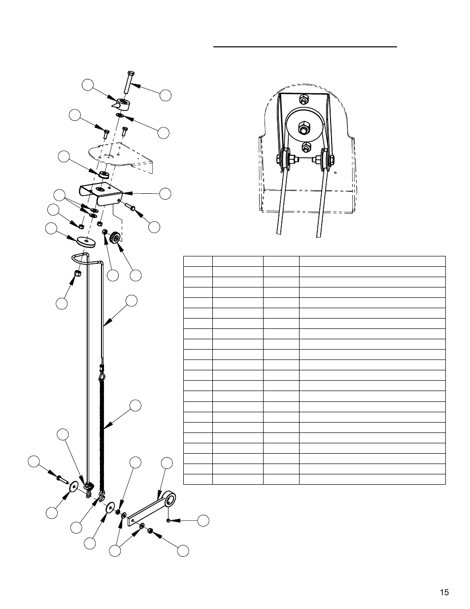 15 depth indicator ass'y, Depth indicator assembly | Diamond Products CC4144D (3 Speed) User Manual | Page 15 / 68