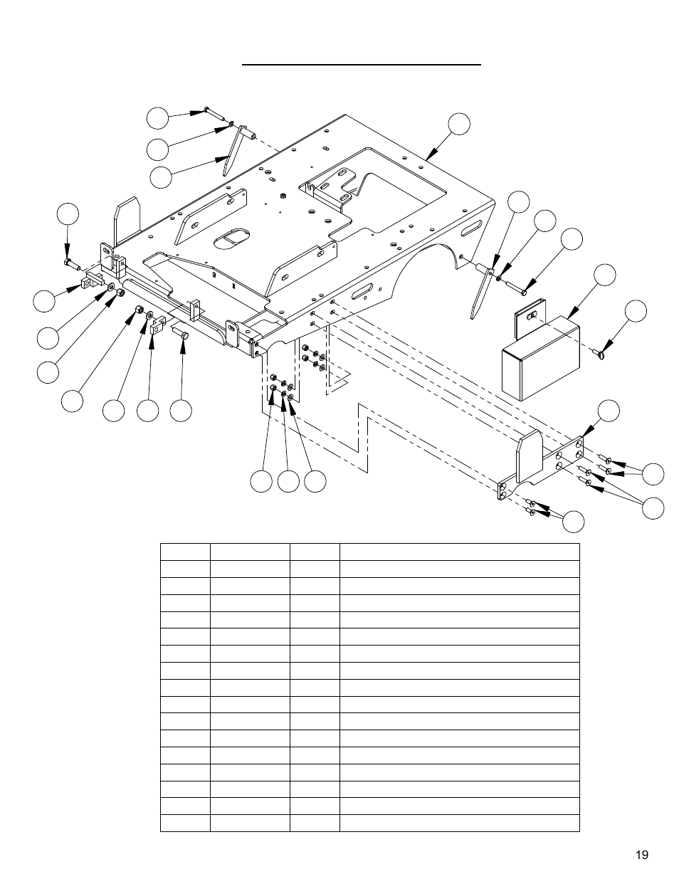 19 frame base ass'y, Frame base assembly | Diamond Products CC4144D (3 Speed) User Manual | Page 19 / 68