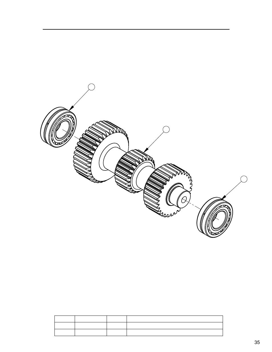 35 intermediate shaft ass'y, 3-speed transmission, Intermediate shaft | Diamond Products CC4144D (3 Speed) User Manual | Page 35 / 68