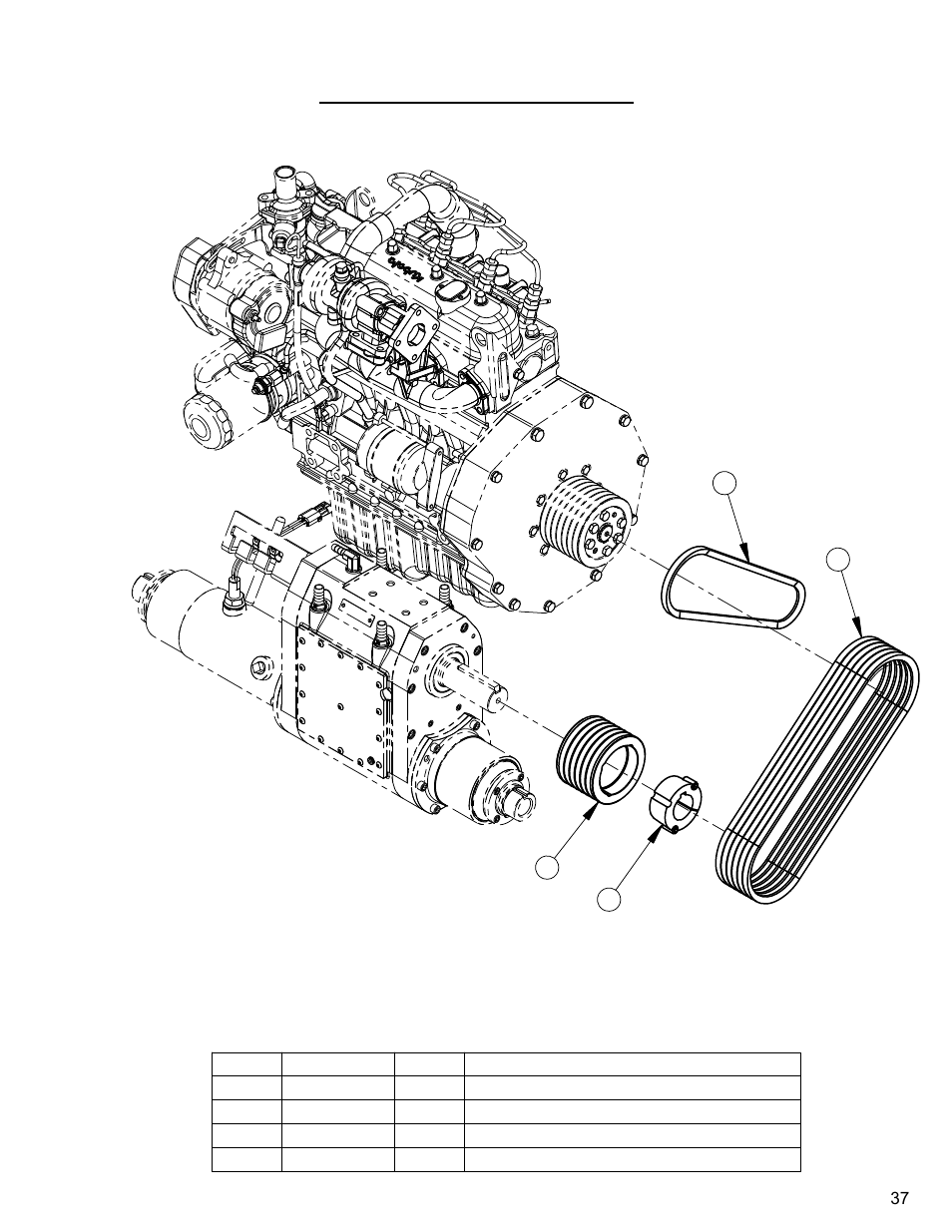 37 belt drive ass'y, Belt drive assembly | Diamond Products CC4144D (3 Speed) User Manual | Page 37 / 68