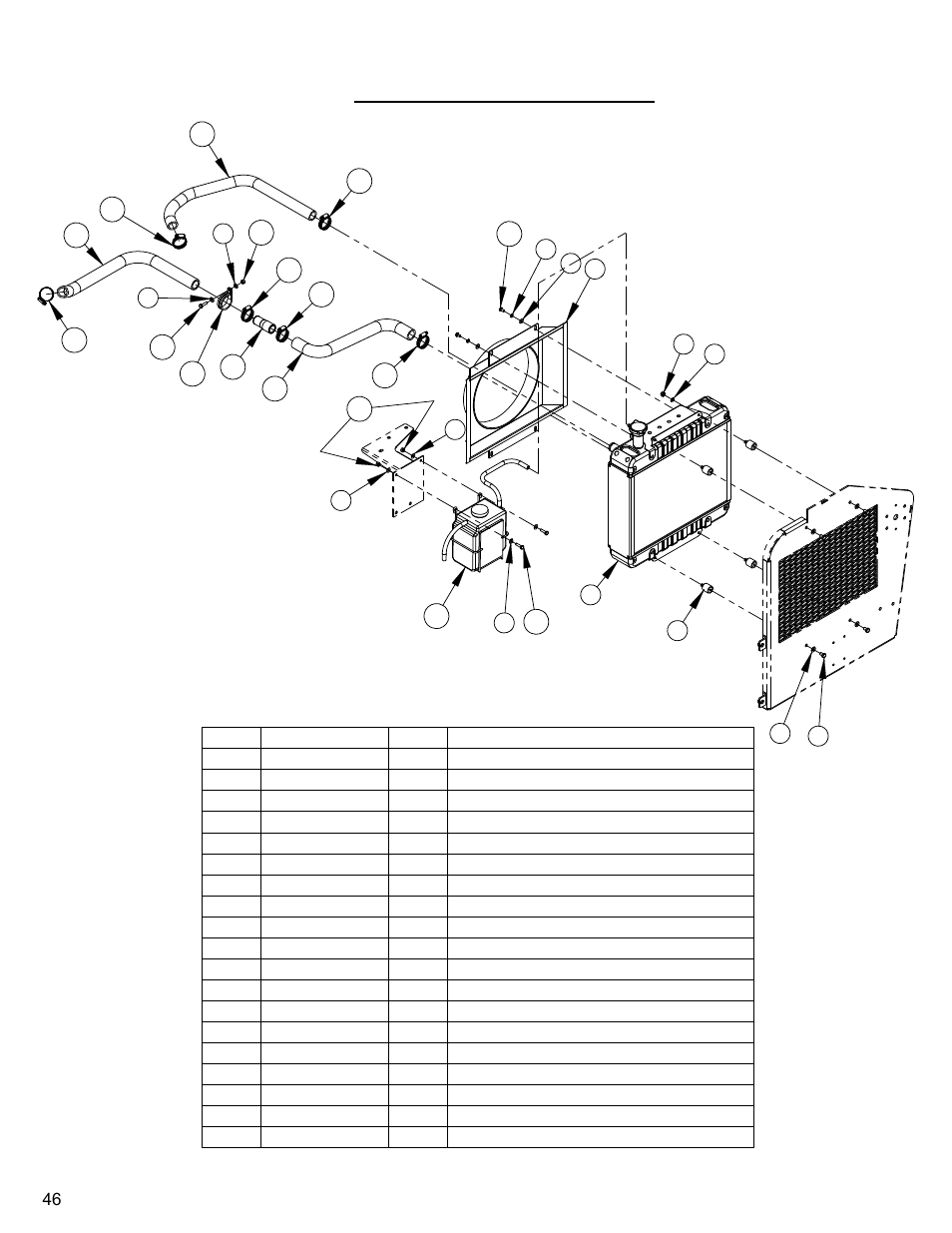 46 radiator ass'y, Radiator assembly | Diamond Products CC4144D (3 Speed) User Manual | Page 46 / 68