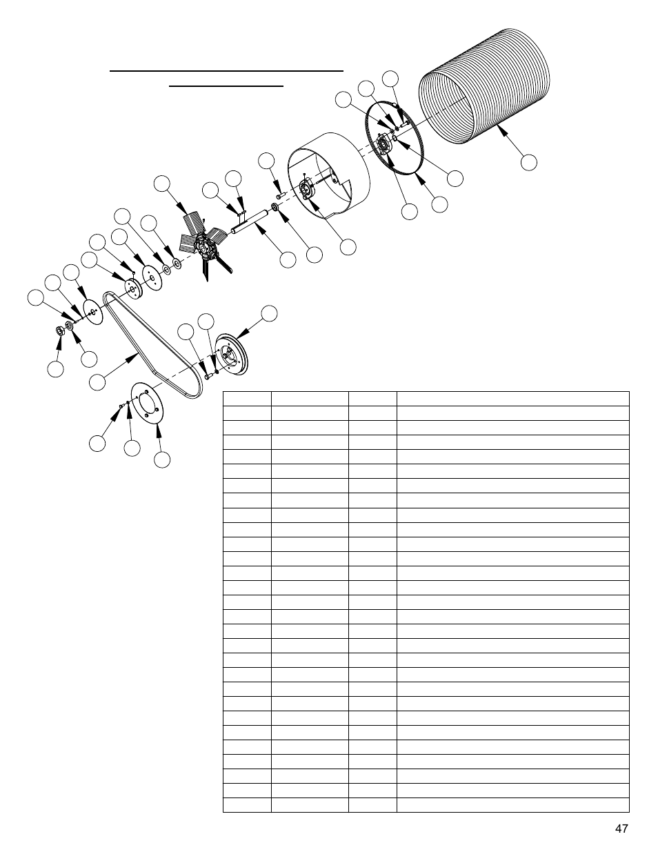 47 cooling fan ass'y, Cooling fan assembly | Diamond Products CC4144D (3 Speed) User Manual | Page 47 / 68