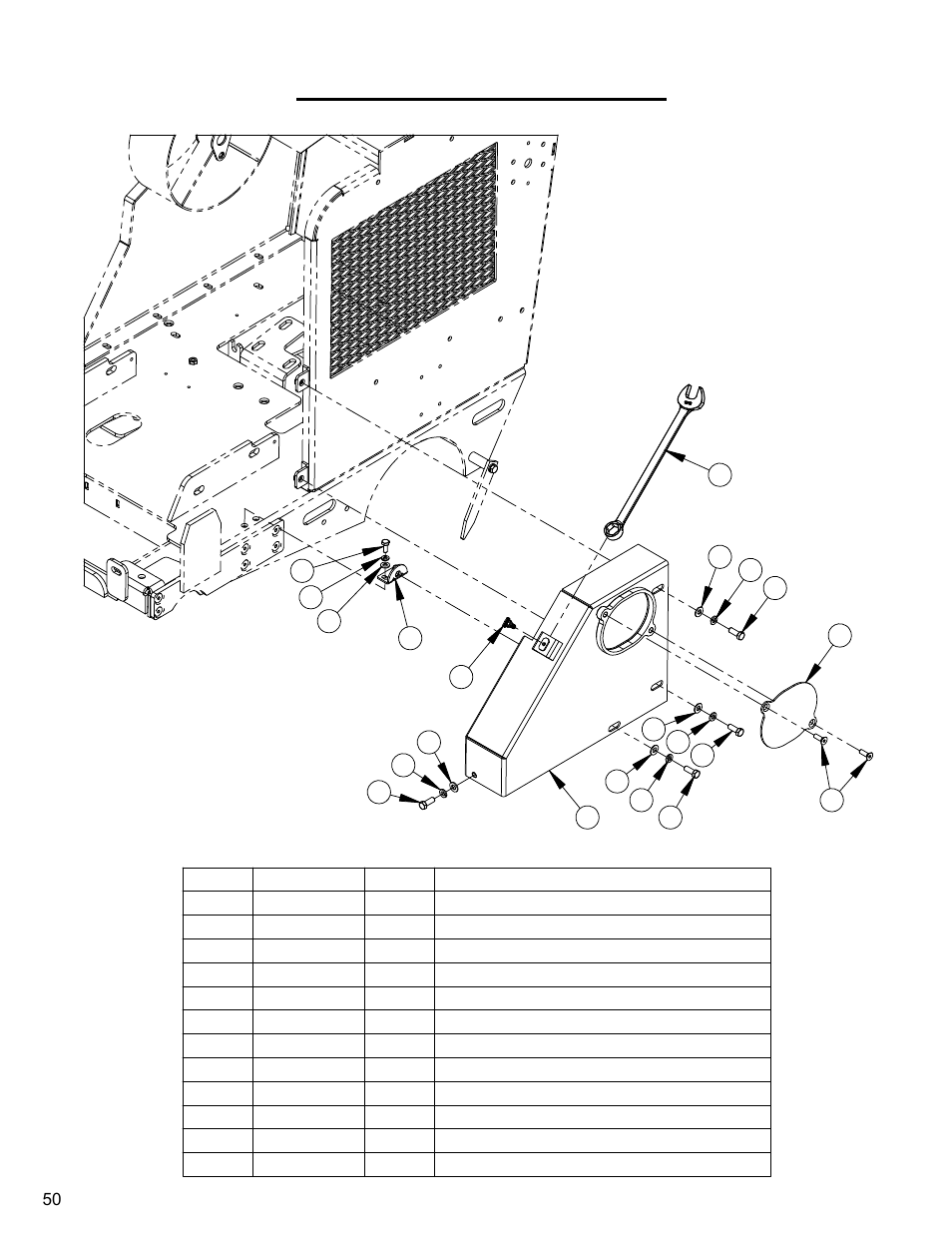 49 left belt guard ass'y, Left belt guard assembly | Diamond Products CC4144D (3 Speed) User Manual | Page 50 / 68