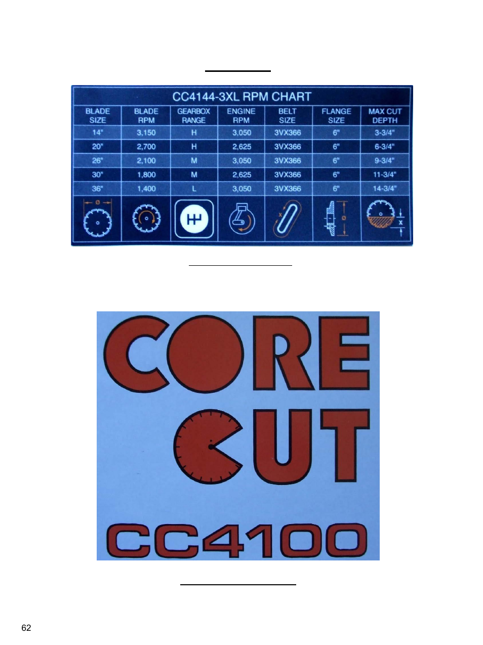 60 decal group, Decals | Diamond Products CC4144D (3 Speed) User Manual | Page 62 / 68