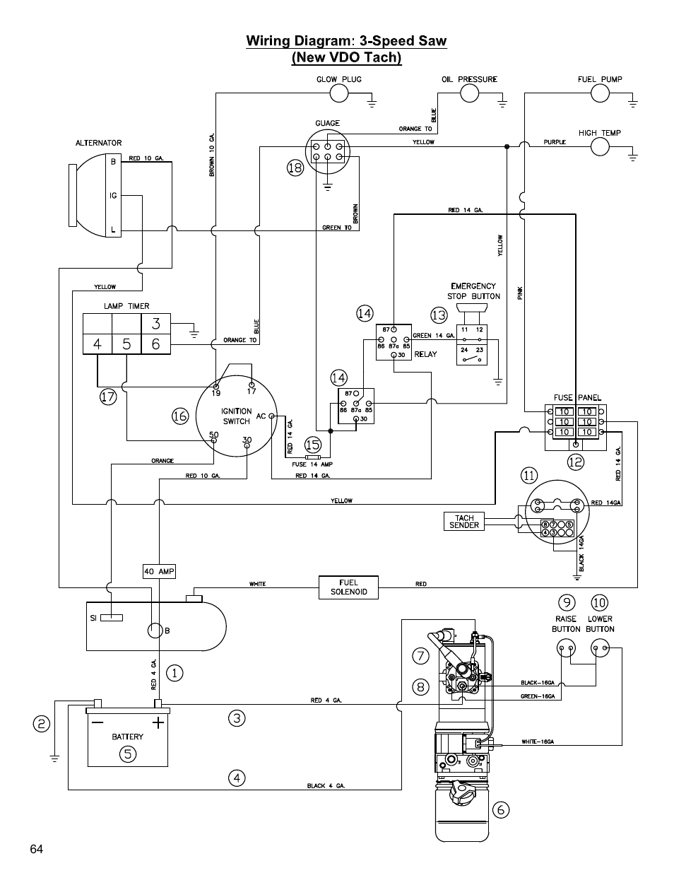 62 wiring diagram, Wiring diagram | Diamond Products CC4144D (3 Speed) User Manual | Page 64 / 68
