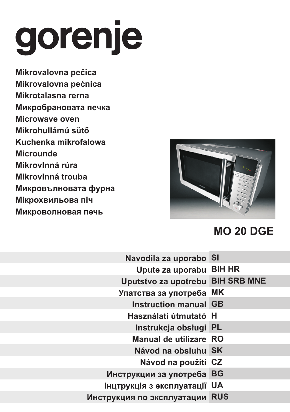 Gorenje MO-20 DCE User Manual | 97 pages