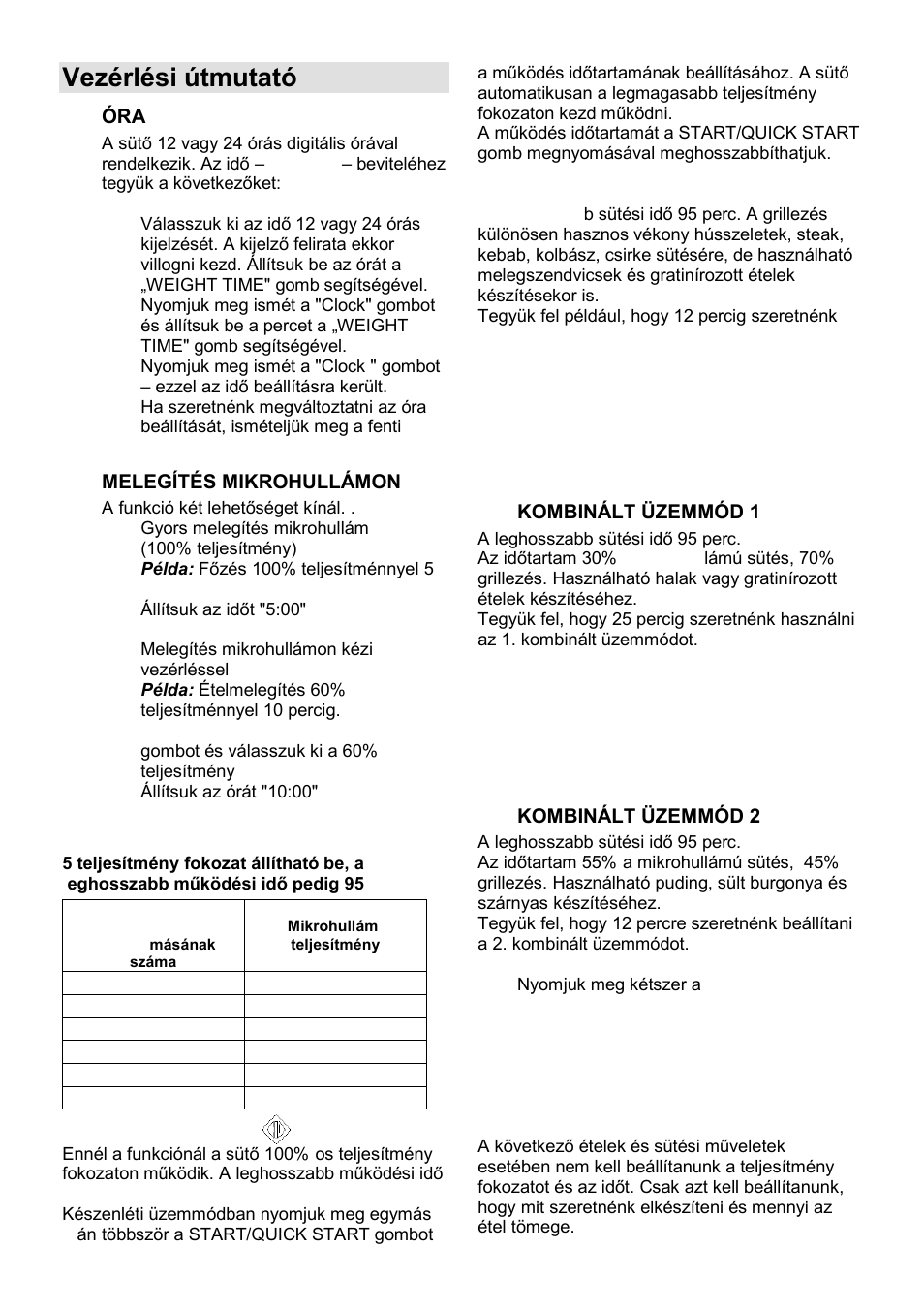 Vezérlési útmutató | Gorenje MO-20 DCE User Manual | Page 44 / 97