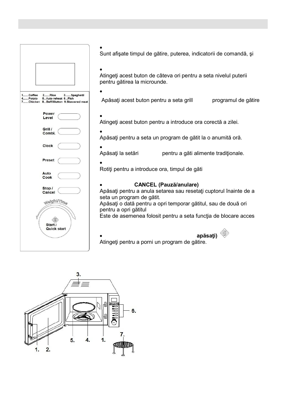 Panou de comenzi | Gorenje MO-20 DCE User Manual | Page 58 / 97