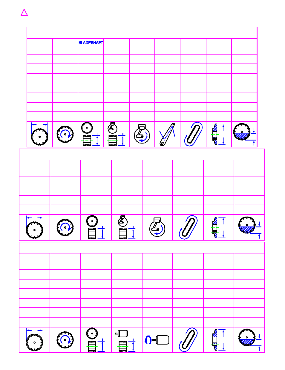 Cc6565 rpm chart, Cc6560 rpm chart | Diamond Products CC6500 User Manual | Page 2 / 36
