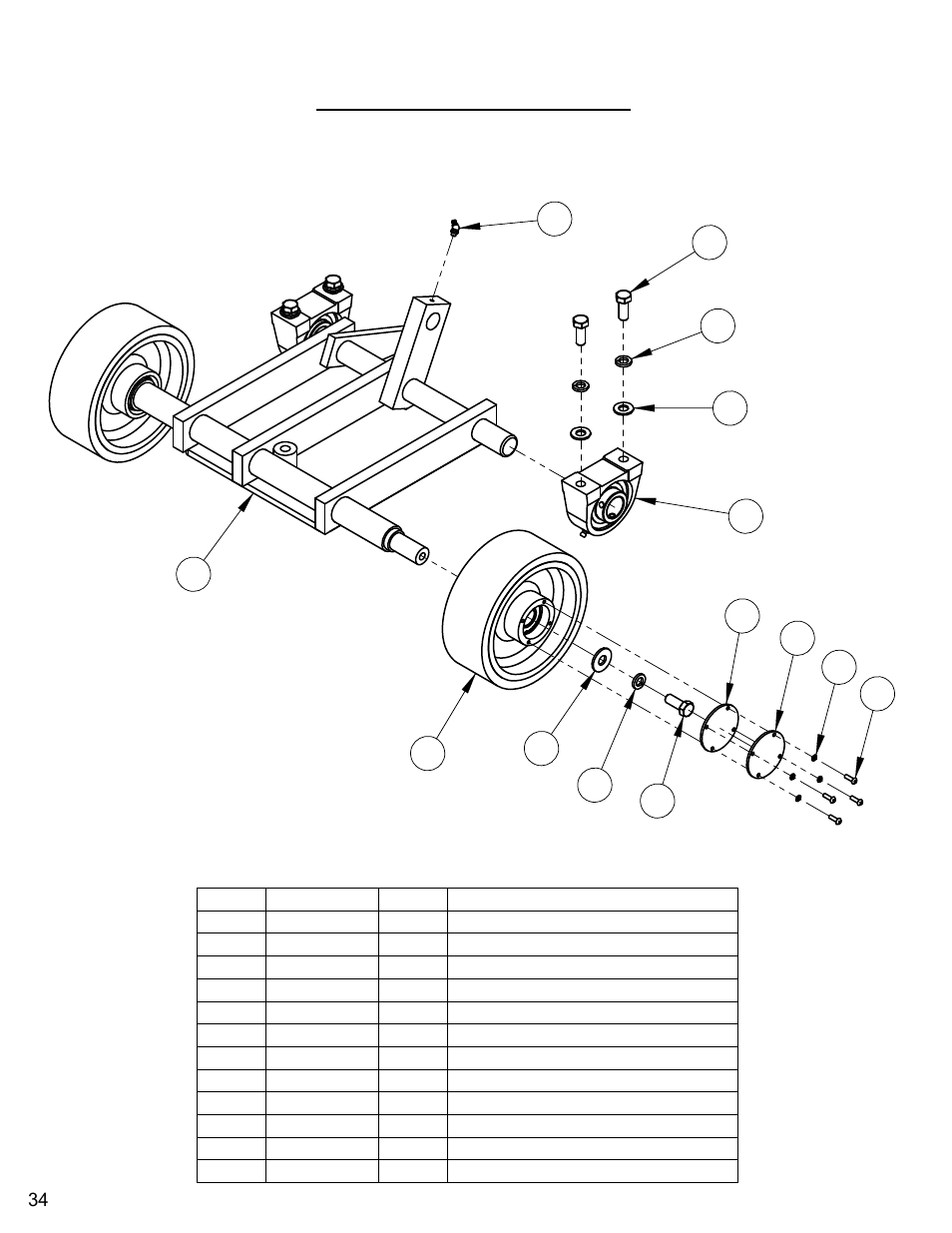 Front axle assembly | Diamond Products CC6540E User Manual | Page 34 / 76