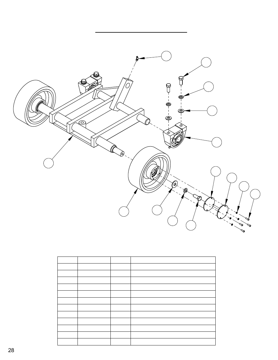 Front axle assembly | Diamond Products CC6550XLS-3 Speed User Manual | Page 28 / 72