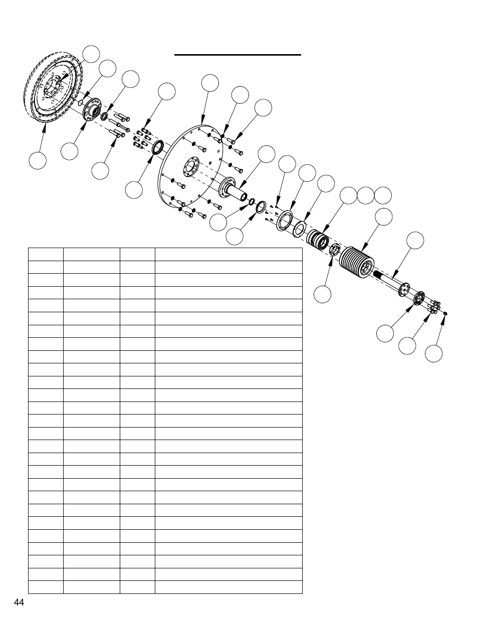 4" pto assembly, 4” pto assembly | Diamond Products CC6560XLS User Manual | Page 44 / 88