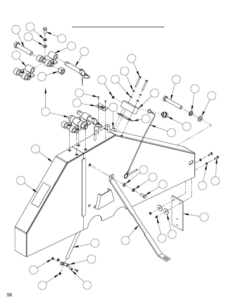 36" blade guard assembly, 36” blade guard assembly | Diamond Products CC6560XLS User Manual | Page 58 / 88