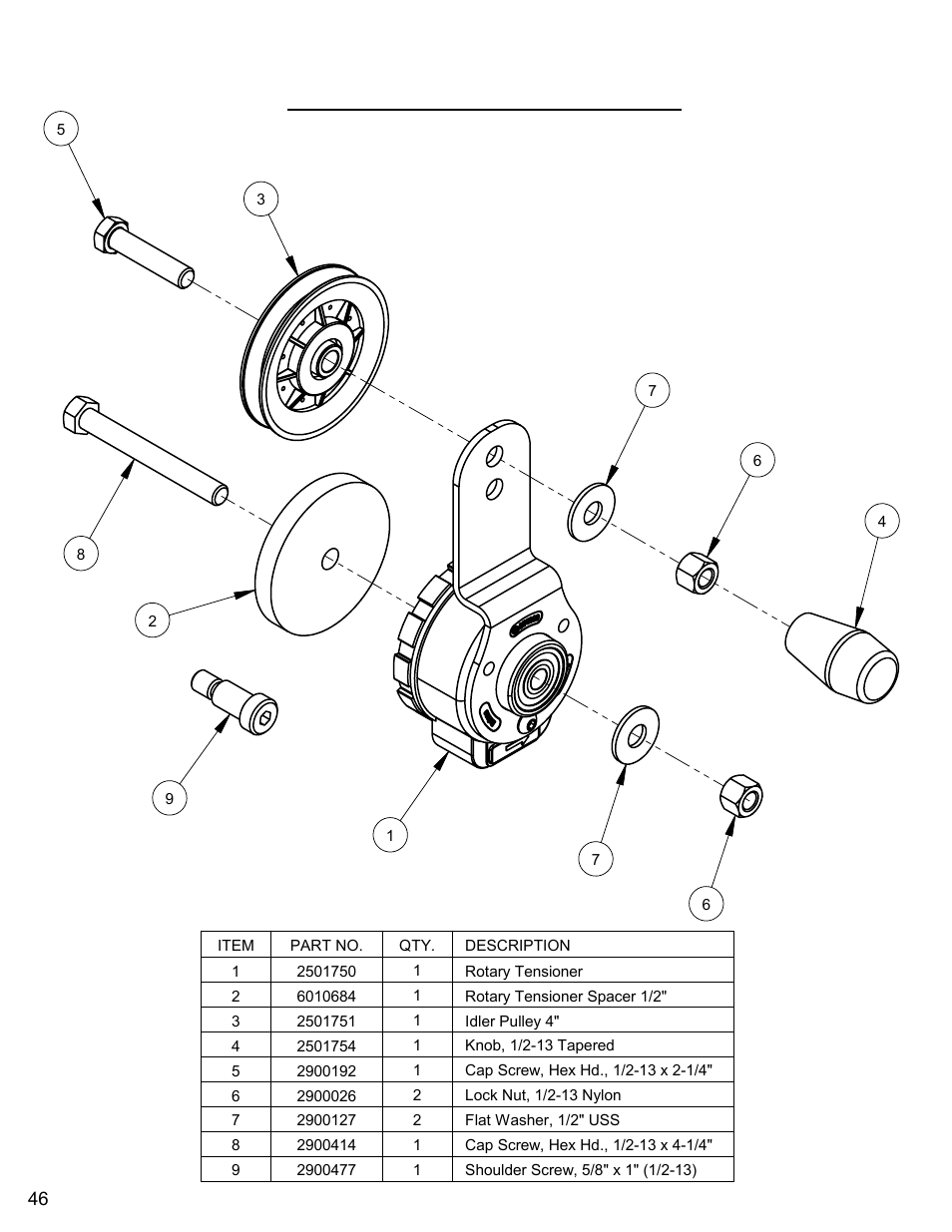Rotary tensioner assembly | Diamond Products CC6560XLT User Manual | Page 46 / 76