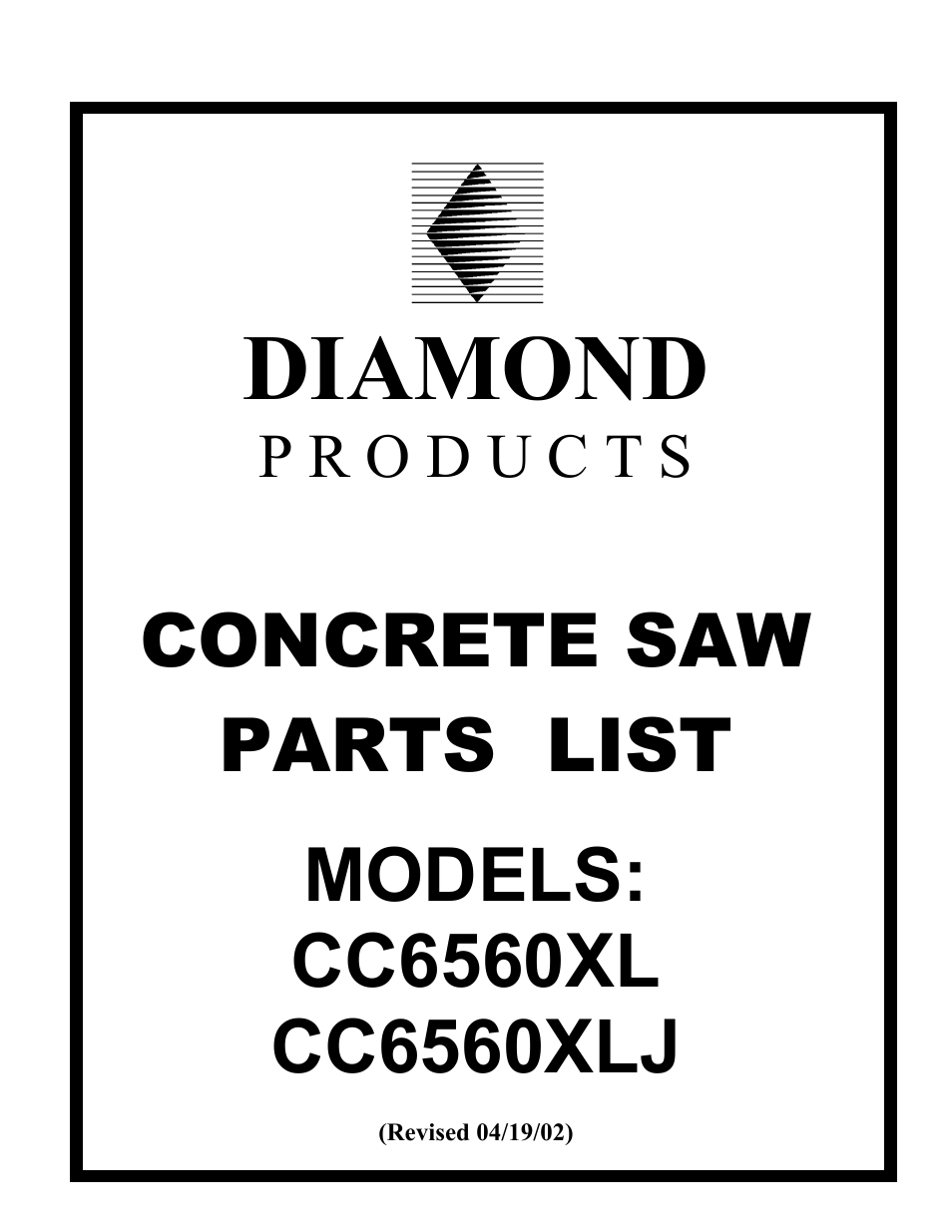 Diamond Products CC6560XLJ User Manual | 28 pages