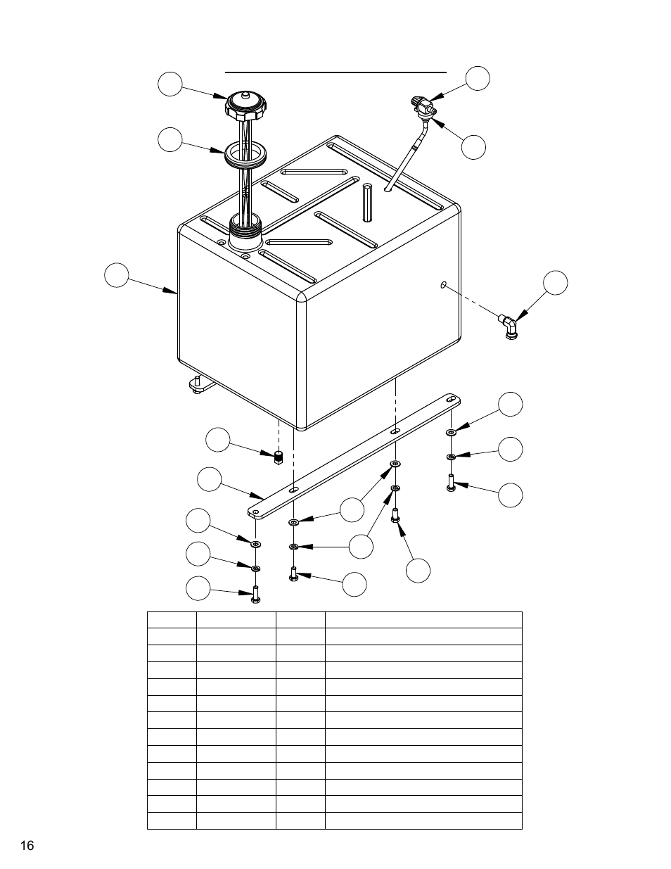 Fuel tank assembly | Diamond Products CC6566 User Manual | Page 16 / 84
