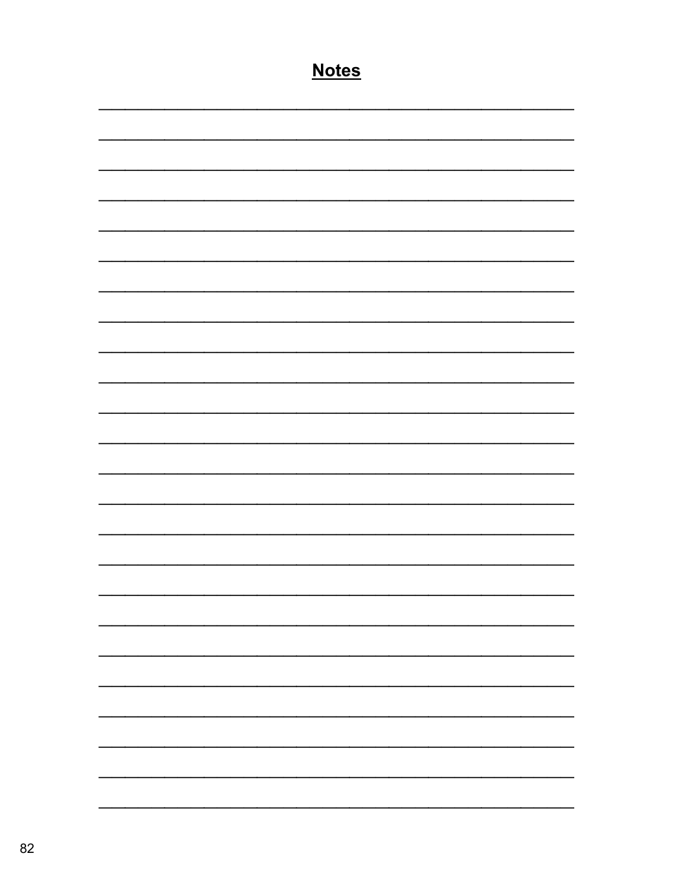 Notes | Diamond Products CC6566 User Manual | Page 82 / 84