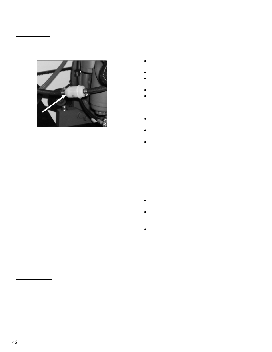 In-line fuel filter, Oil and fuel lines, Storing | Disposal | Diamond Products CC6566 User Manual | Page 42 / 48