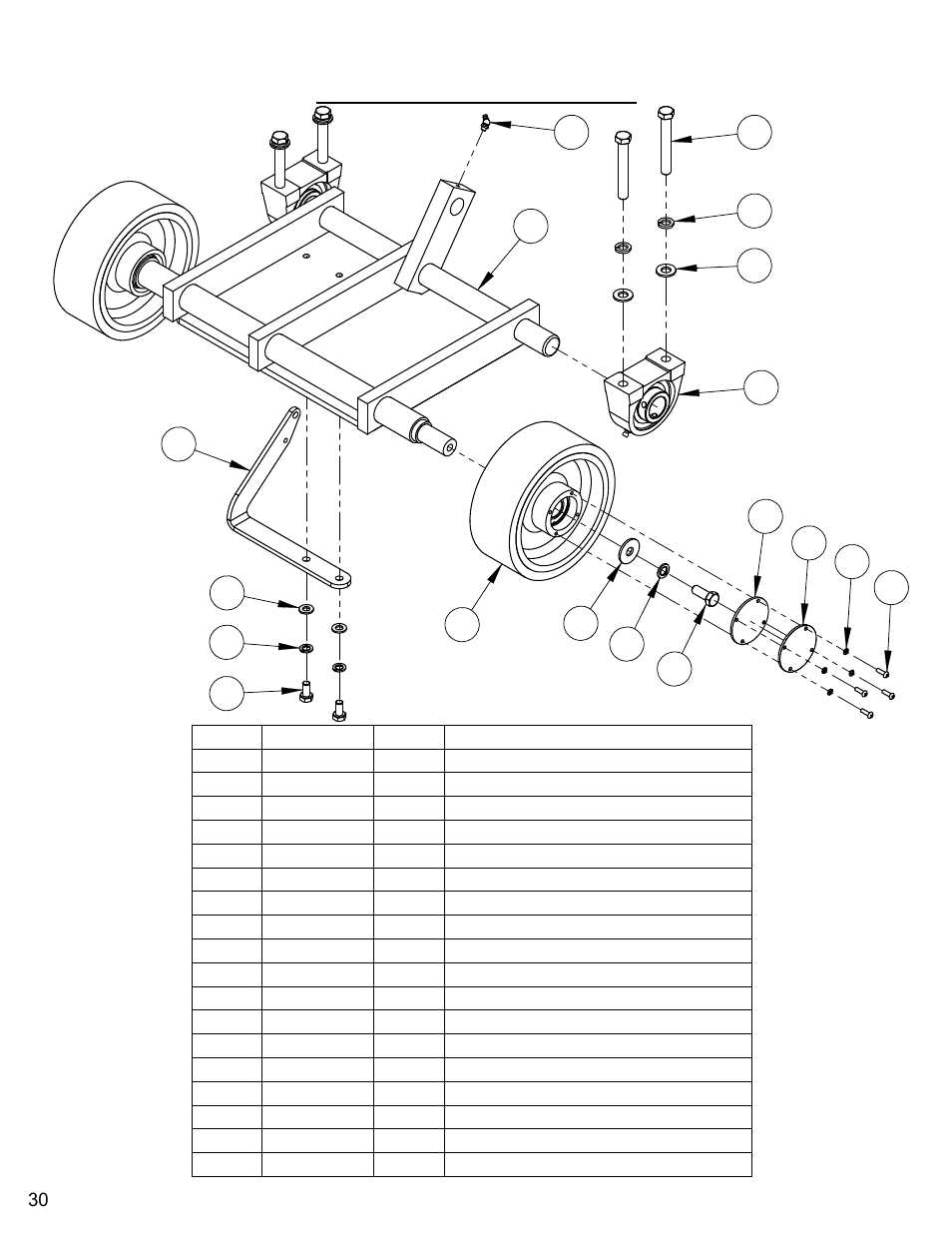 Front axle assembly | Diamond Products CC7074 User Manual | Page 30 / 92