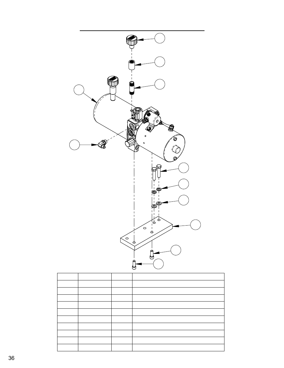 Hydraulic lift pump assembly | Diamond Products CC7074 User Manual | Page 36 / 92